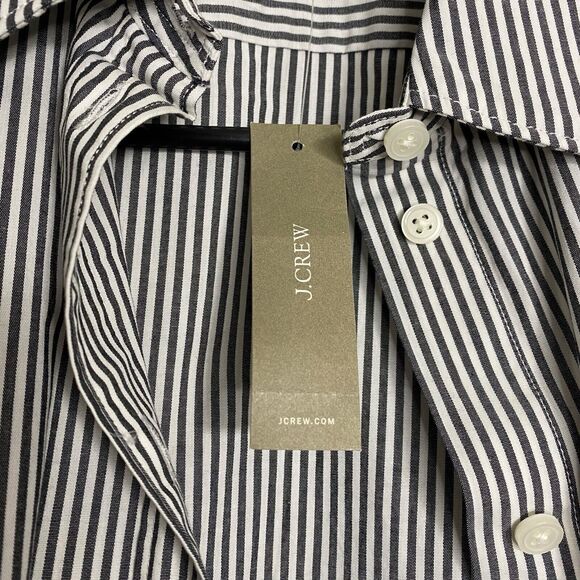 J Crew Button Up Shirt Womens 2 Striped Slim Fit Stretch Cotton Poplin AW239 NWT - Picture 4 of 13